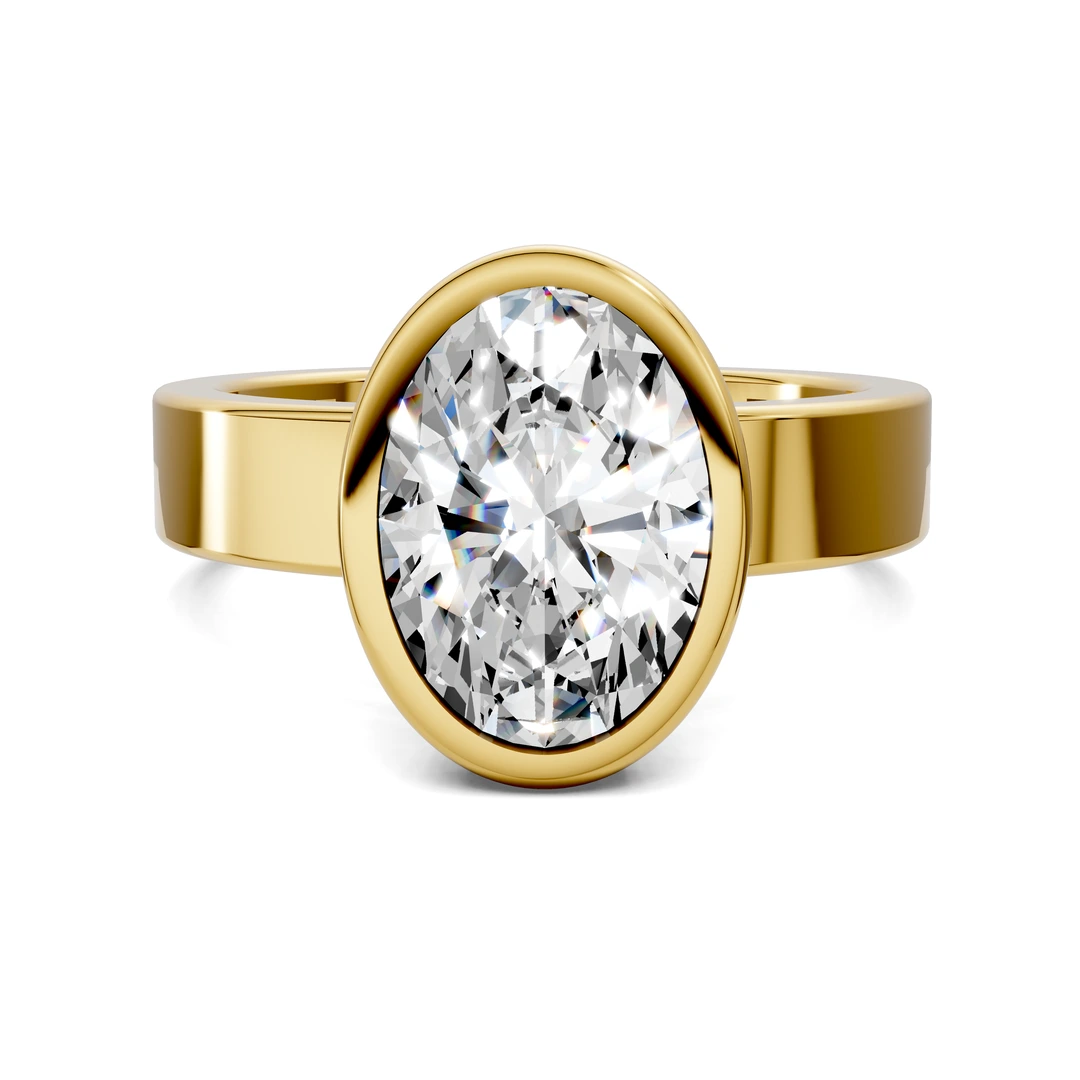 Lab Grown Bezel Solitaire Ring