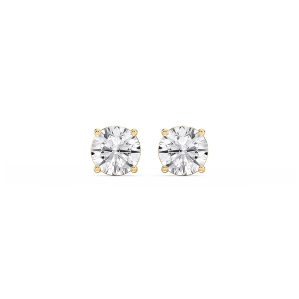 Round Certified Lab Grown Diamond Classic Four Prong Stud Earrings