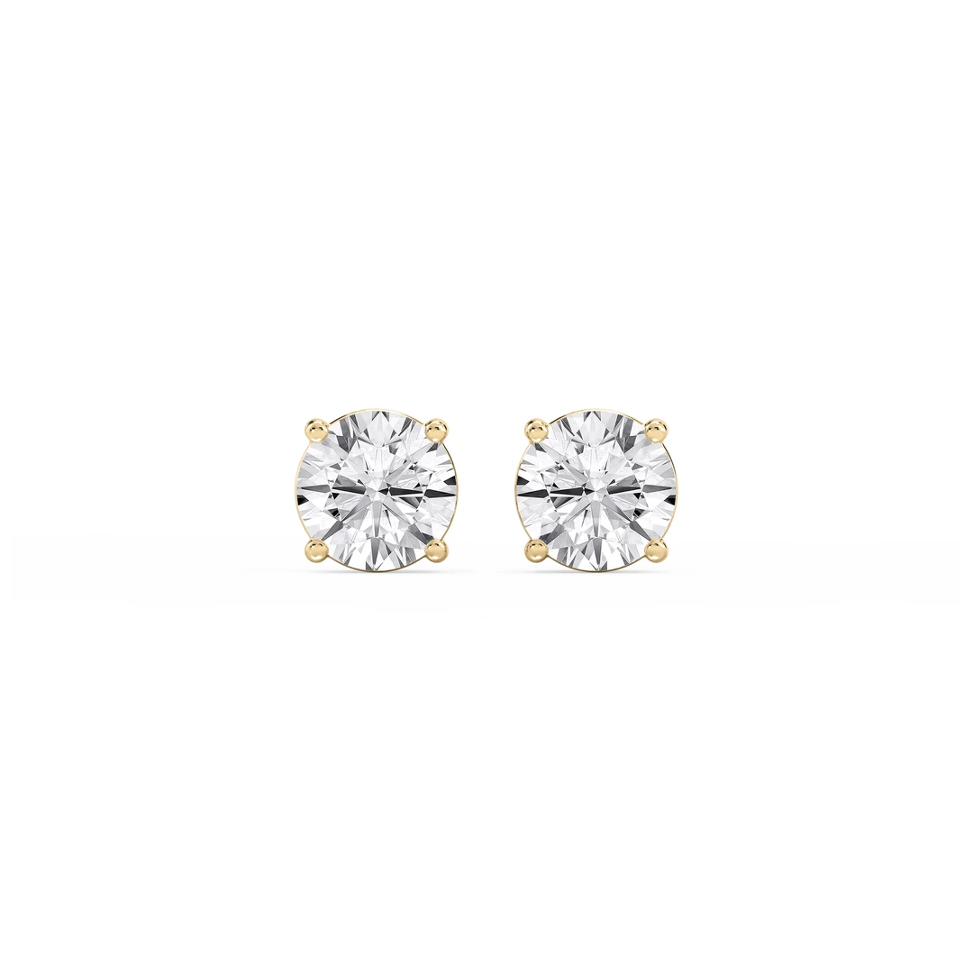 Round Certified Lab Grown Diamond Classic Four Prong Stud Earrings