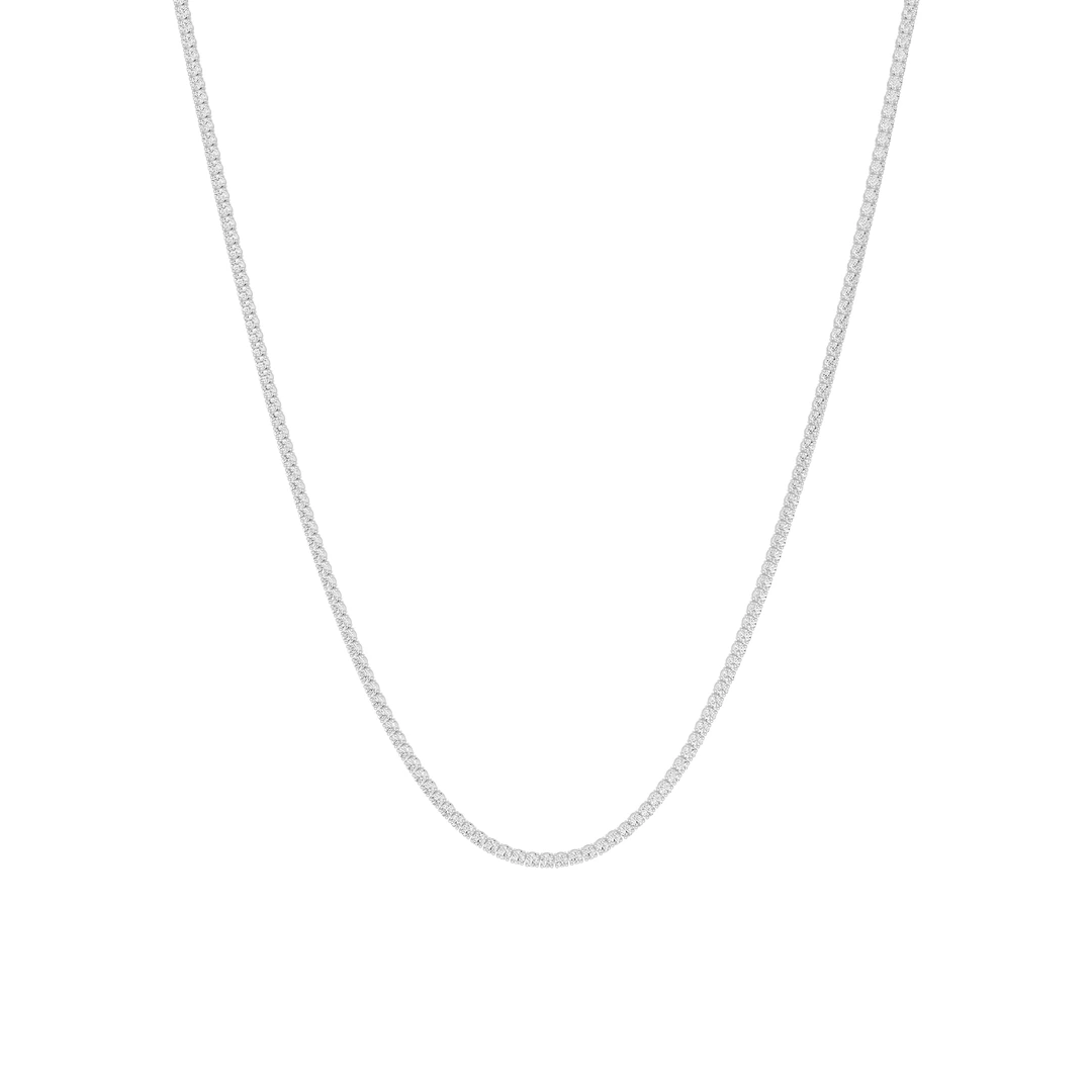 Round Lab Grown Diamond Four Prong Tennis Necklace