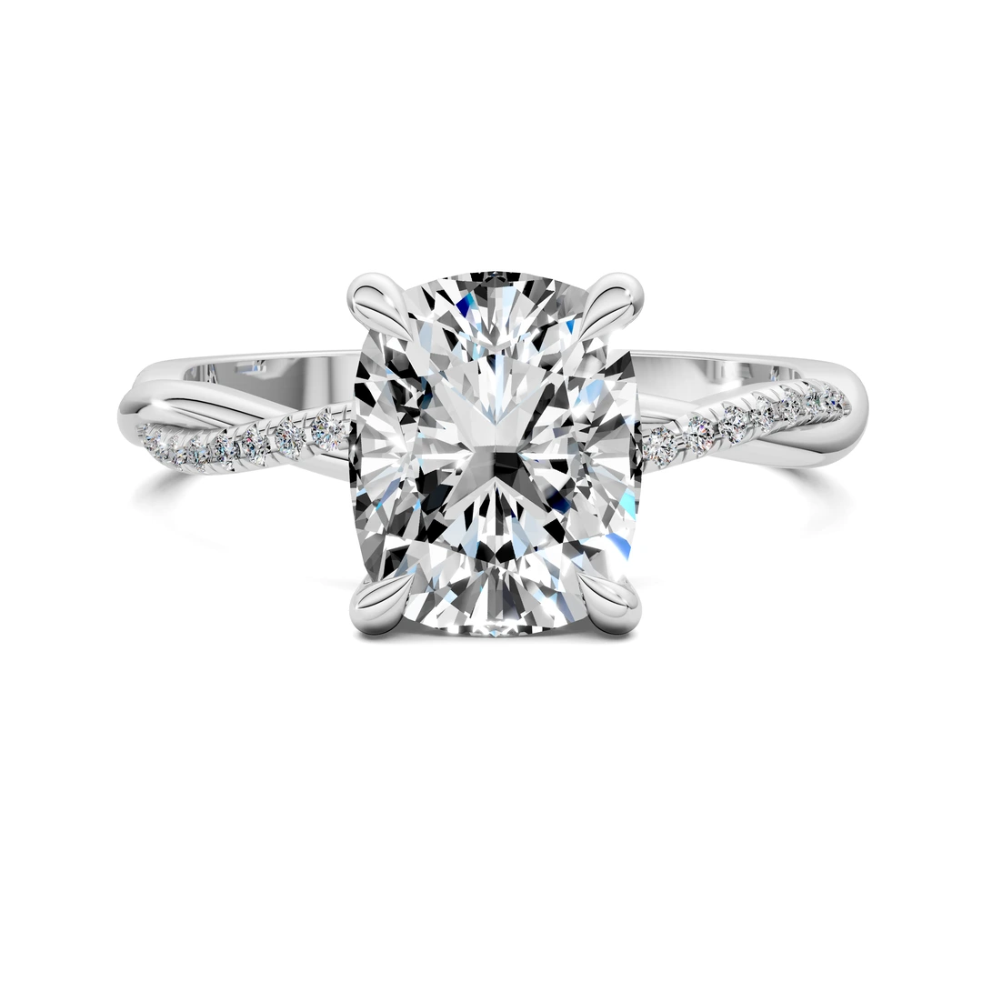 Lab Grown Scalloped twisted Pavé Ring