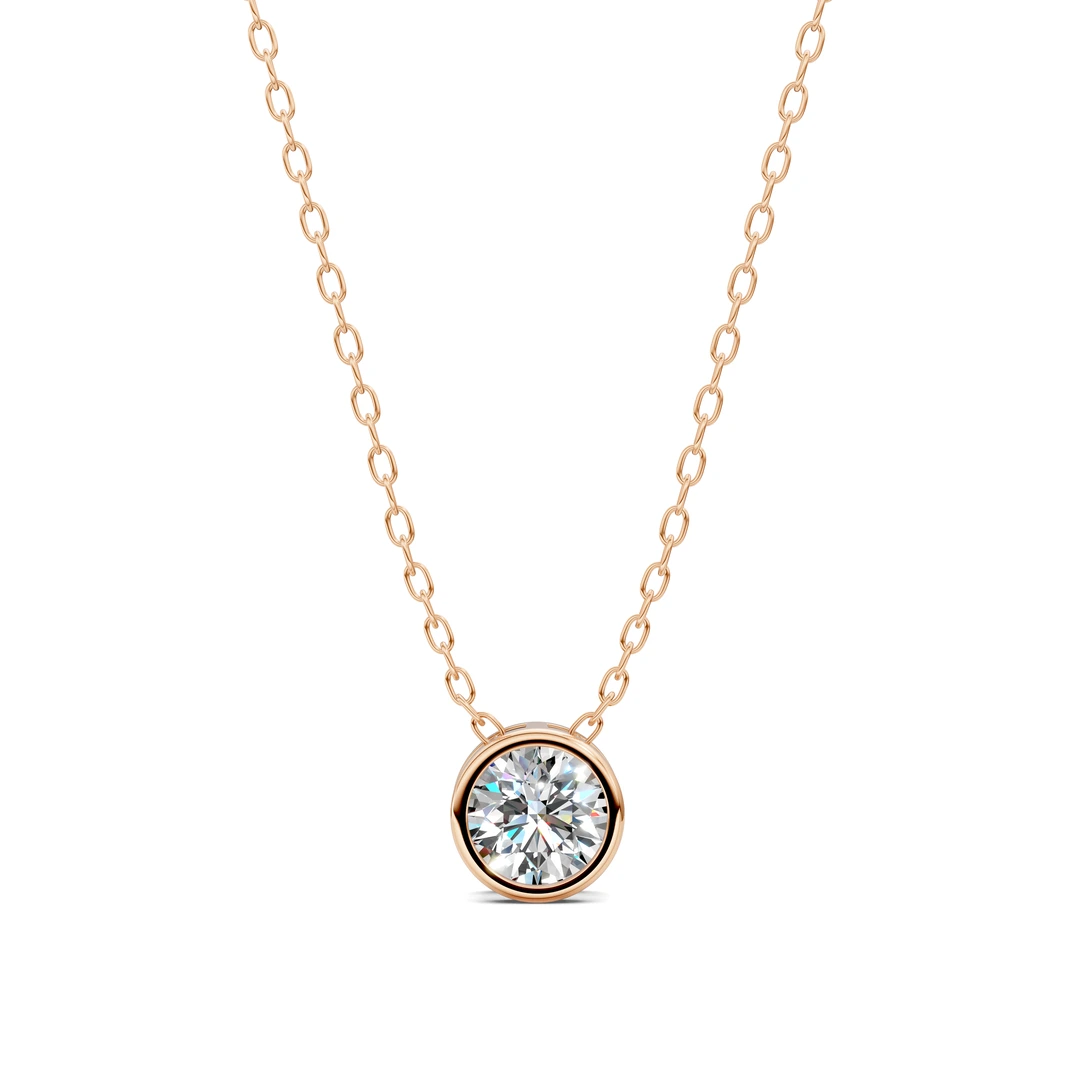 Lab Grown Bezel Solitaire Diamond Necklace