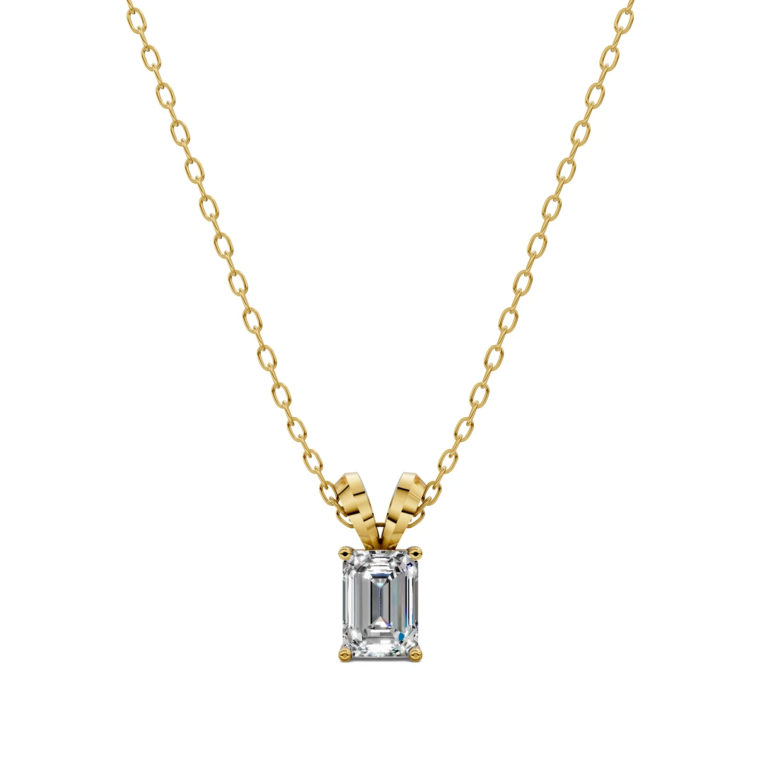 Lab Grown Split Bail Emerald Pendant