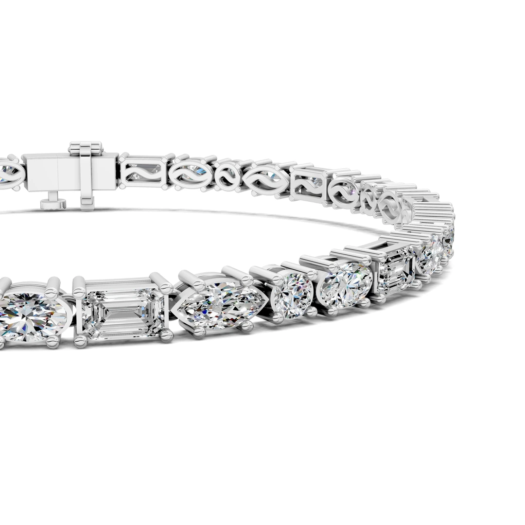 Lab Grown Fancy MIX Shapes Tennis Bracelet