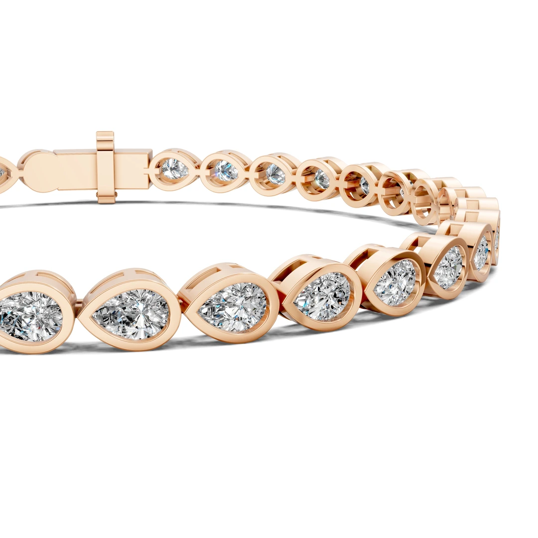 Lab Grown Pear Bezel Bracelet