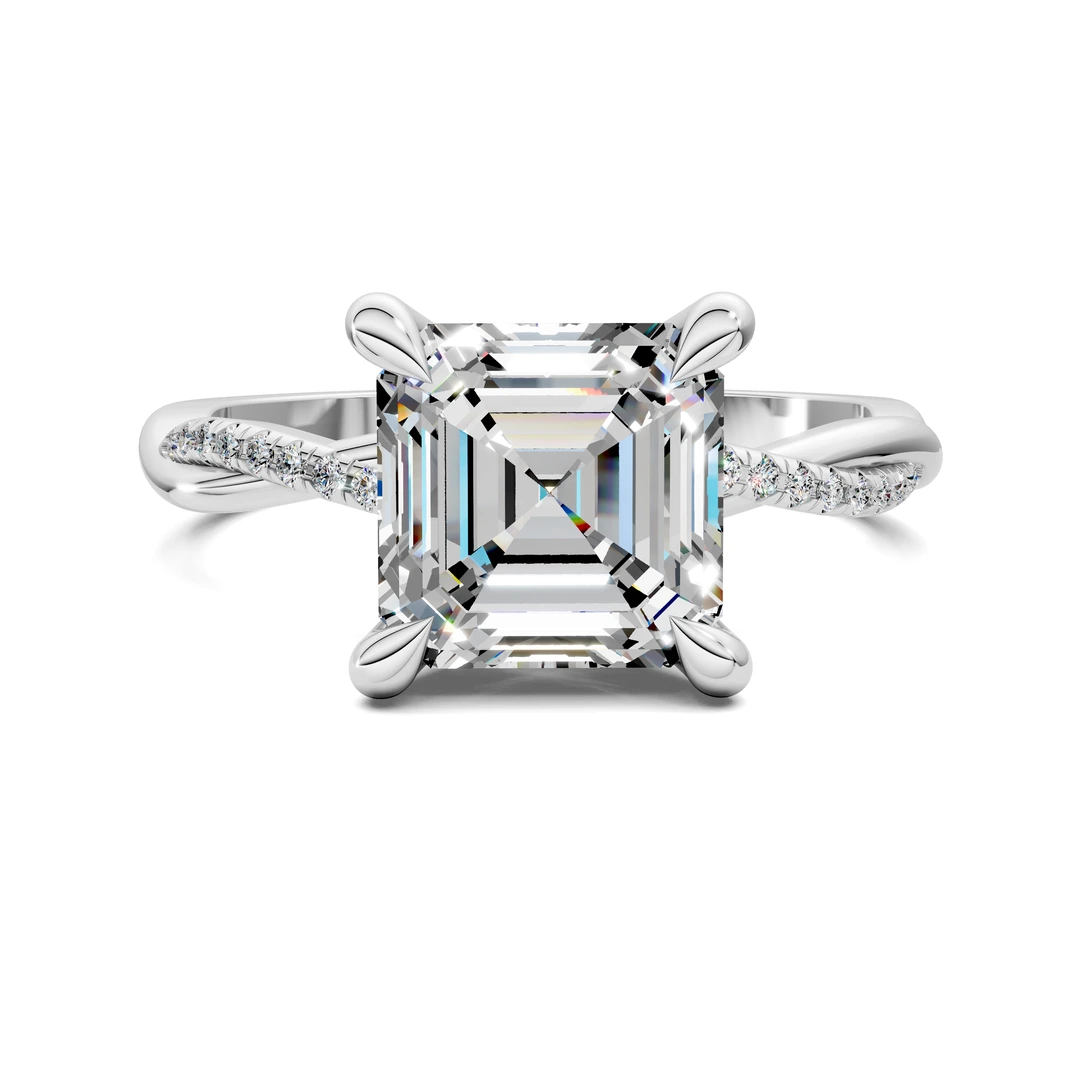 Lab Grown Scalloped twisted Pavé Ring