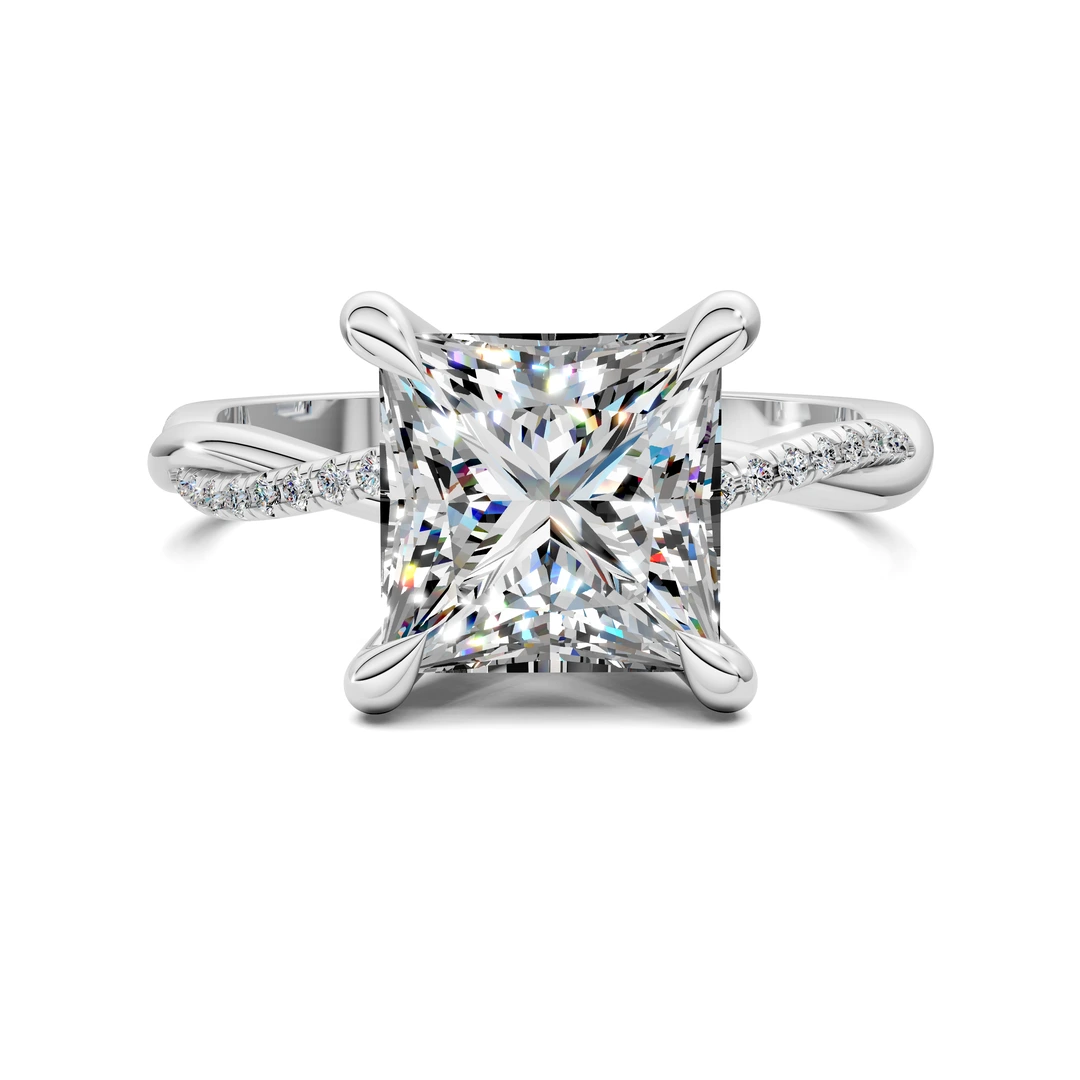 Lab Grown Scalloped twisted Pavé Ring