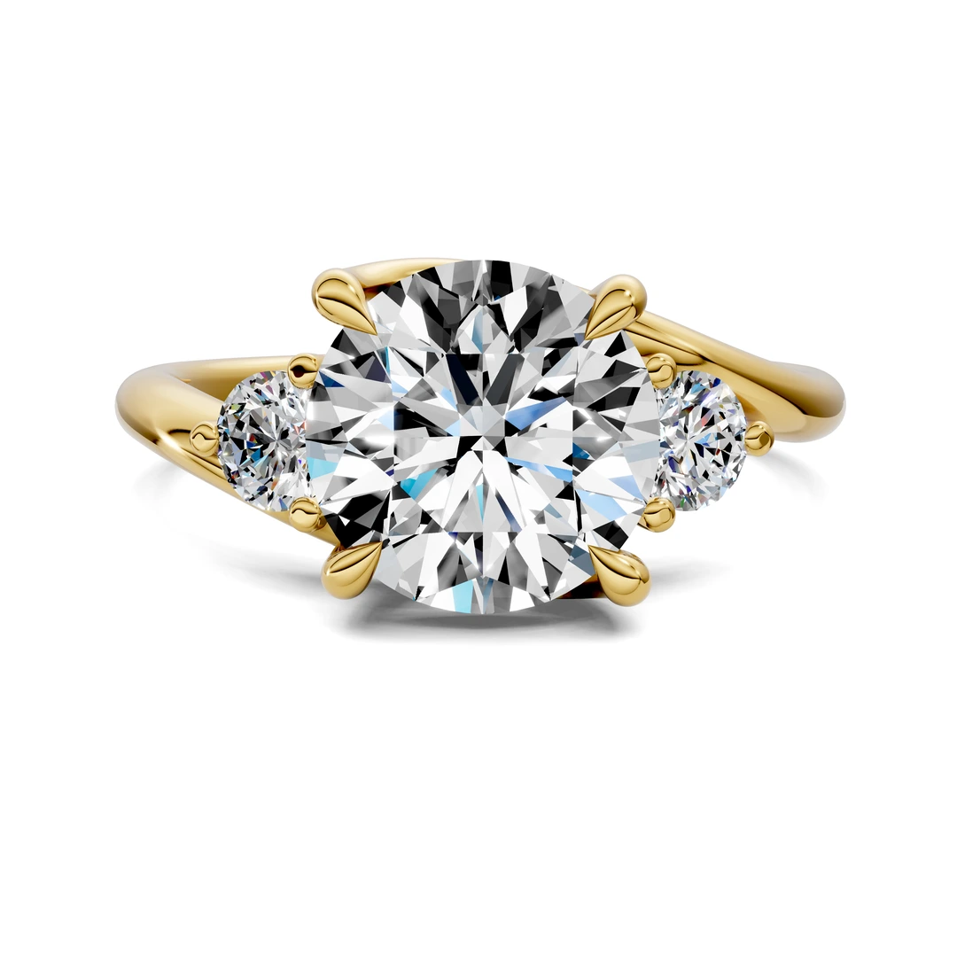 Lab Grown Bypass Three Stone Ring
