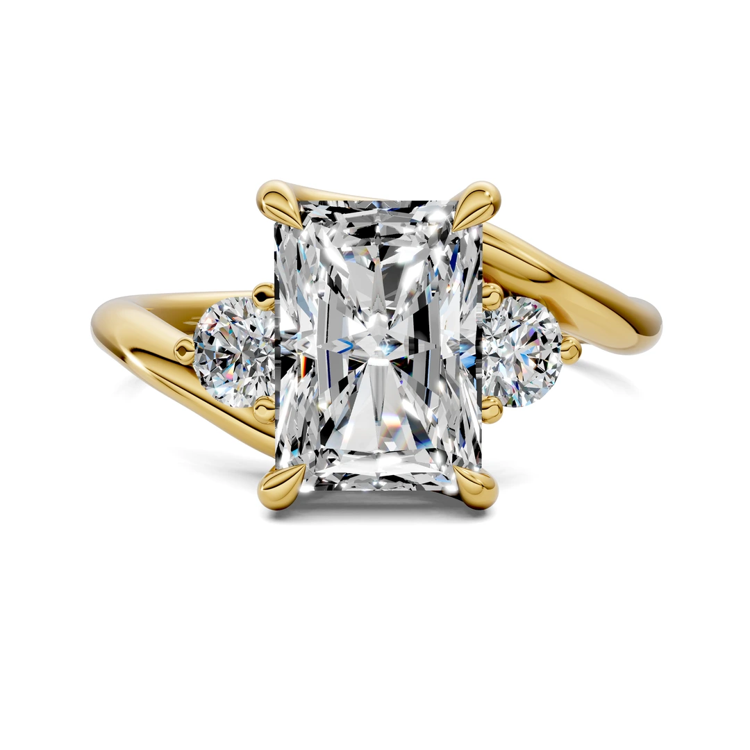 Lab Grown Bypass Three Stone Ring