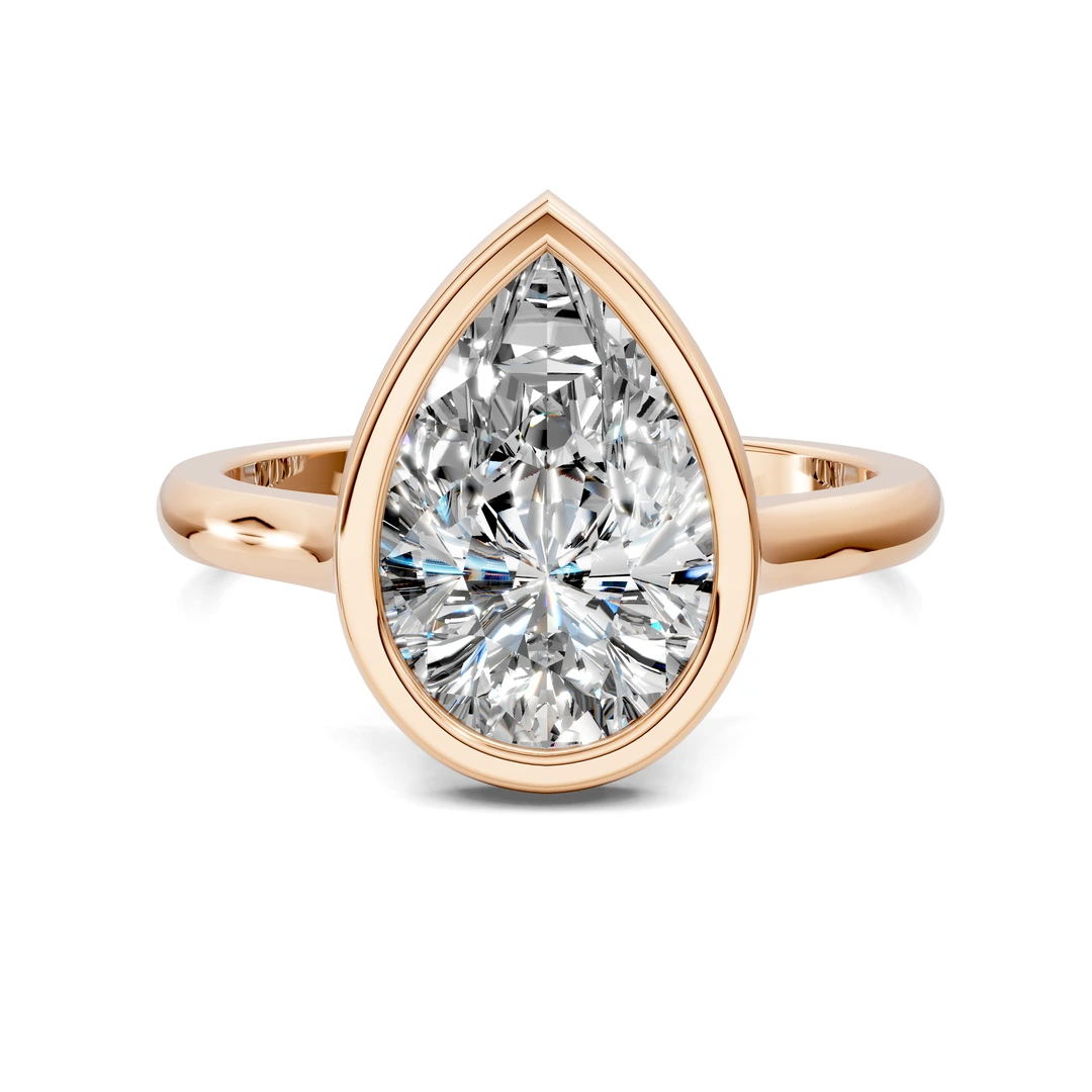 Lab Grown Bezel Cathedral Solitaire Ring